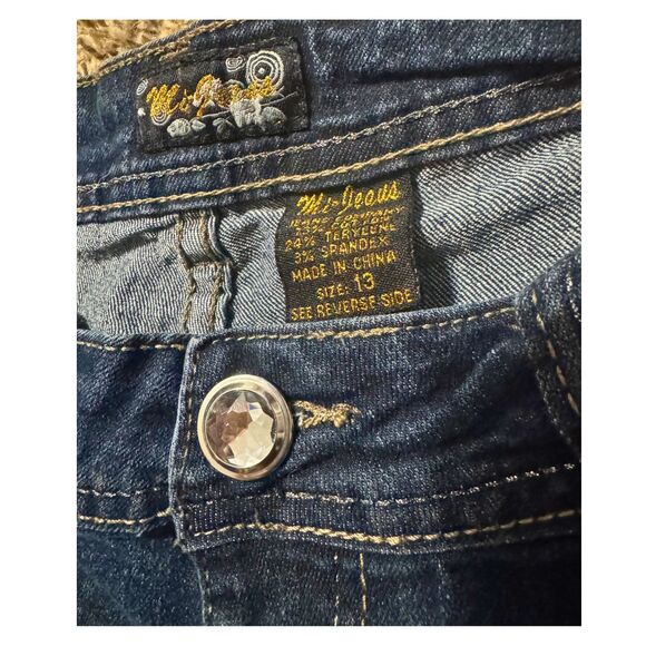 Western Y2K Rodeo Glam McBling Size L 13 Rhinestone Studded Denim Bootcut Jeans - Picture 8 of 8